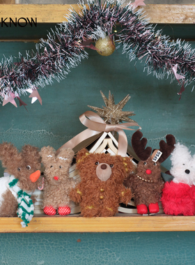 倪妮同款SFSG x LOOKNOW 圣诞系列潦草小狗小熊礼物2025冬季新品