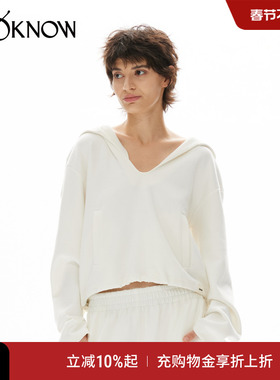 【经典糯糯系列】madeinormal设计师LOOKNOW新款白色连帽卫衣
