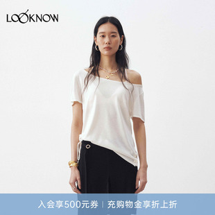 medium well X LOOKNOW设计师品牌26春夏新品斜肩亲肤T恤