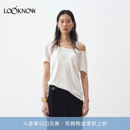 medium well X LOOKNOW设计师品牌26春夏新品斜肩亲肤T恤