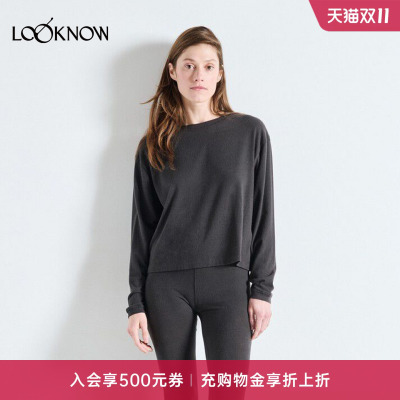 american vintage X LOOKNOW设计师品牌26秋季新品深灰色长袖T恤