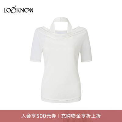 madeinormal X LOOKNOW设计师品牌26秋冬新品挂脖荡领修身针织T恤