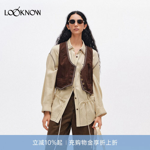 ice dust LOOKNOW设计师品牌26春夏新品十字绣抽绳衬衫