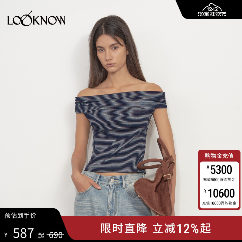 madeinnormal设计师品牌LOOKNOW2025年夏季新款一字领短袖T恤女