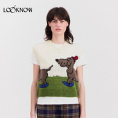 HOWLIN LOOKNOW设计师品牌2025秋冬白色花卉图案背心女