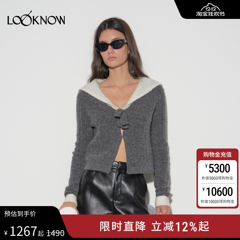 IFBYLAND蝴蝶结针织长袖T恤