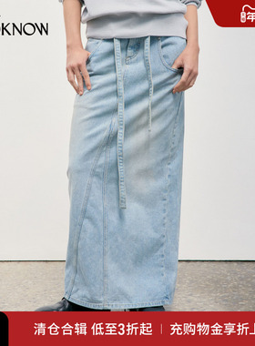 LOW CLASSIC设计师品牌LOOKNOW2025年春季新款高腰牛仔半身裙