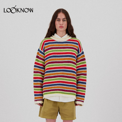 howlin X LOOKNOW设计师品牌26春夏新品彩色条纹毛衣