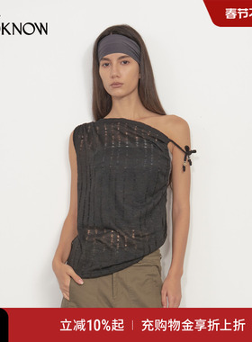 madeinormal 镂空肌理感系列LOOKNOW2025春新黑色抽纱镂空背心女
