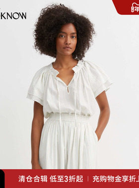 SKALL STUDIO设计师品牌LOOKNOW2025年春季新款白色抽绳衬衫