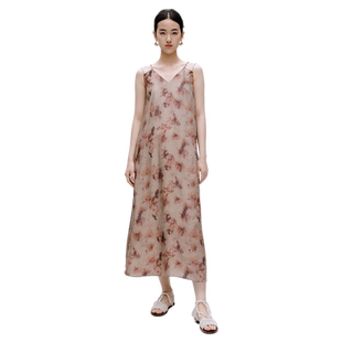 halfmoon设计师品牌LOOKNOW24春夏新款复古花卉印染双肩袢连衣裙