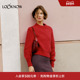 Rouje 高领毛衣红色新年节日氛围礼物 长袖 LOOKNOW2025秋冬新款