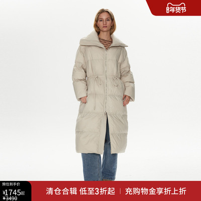 halfmoon设计师品牌LOOKNOW冬季新款轻盈翻领收腰羽绒服