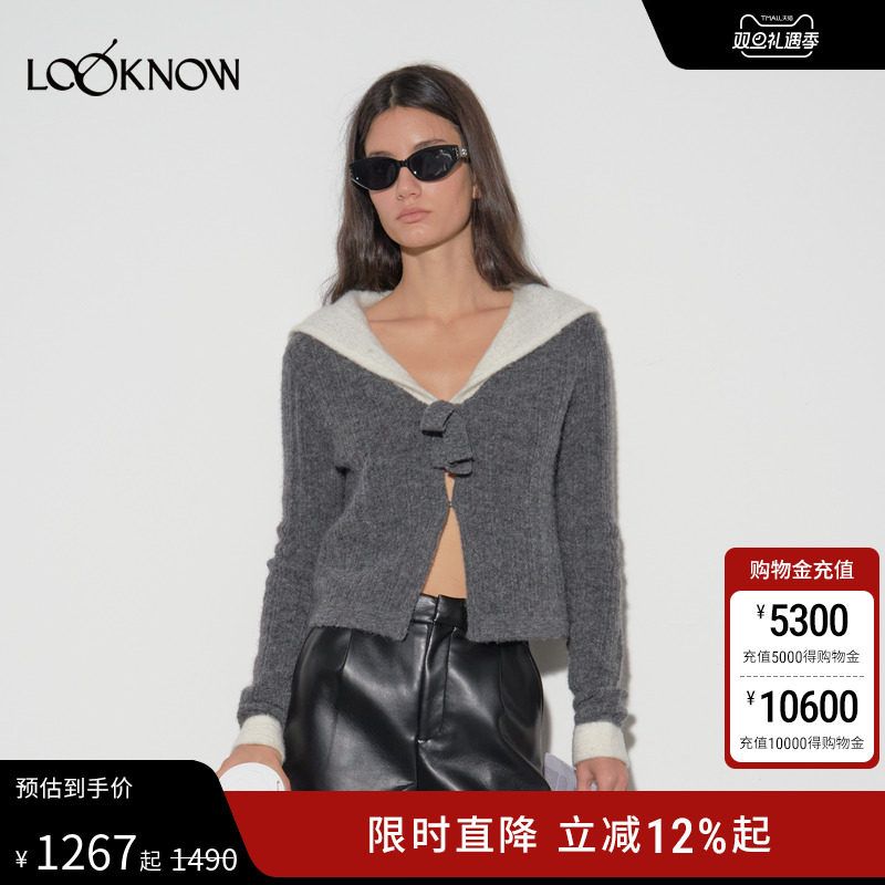 IFBYLAND蝴蝶结针织长袖T恤