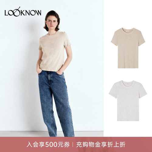 american vintage LOOKNOW26春季新品多色圆领短袖