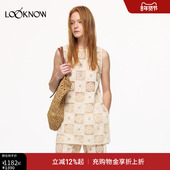 LAND镂空花卉系列LOOKNOW2025春季 法式 度假风无袖 连衣裙女
