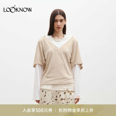 medium well LOOKNOW26春夏新品拼色夹心T恤