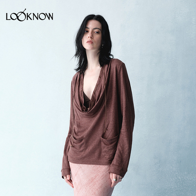 ii sense x LOOKNOW2026春夏新品宽领口袋上衣松弛女