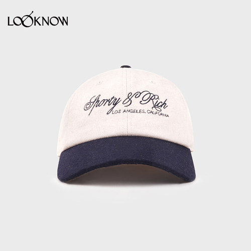 SPORTY AND RICH x LOOKNOW新款海军蓝棒球帽