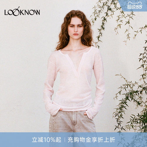 OSMOS X LOOKNOW新款透视肌理套头衫女