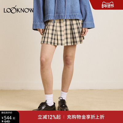 DAMSON MADDER X LOOKNOW25年秋季黄油格纹迷你苏格兰短裙