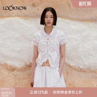 classic 衬衫 LOOKNOW26春季 多色褶皱短袖 新品 low