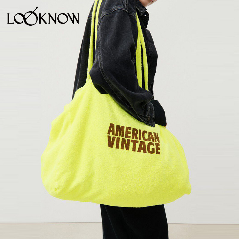 AMERICAN VINTAGE设计师品牌LOOKNOW新款黄色手提袋