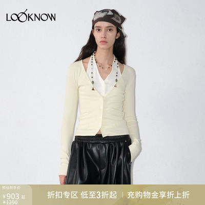 IFBYLAND假两件针织长袖开衫