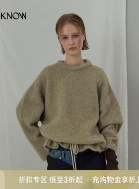 LCDC X LOOKNOW设计师品牌2025年秋季新款抽绳长袖针织衫女