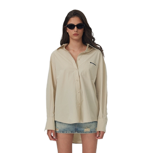 madeinnormal设计师品牌LOOKNOW春秋绿色口袋LOGO衬衫