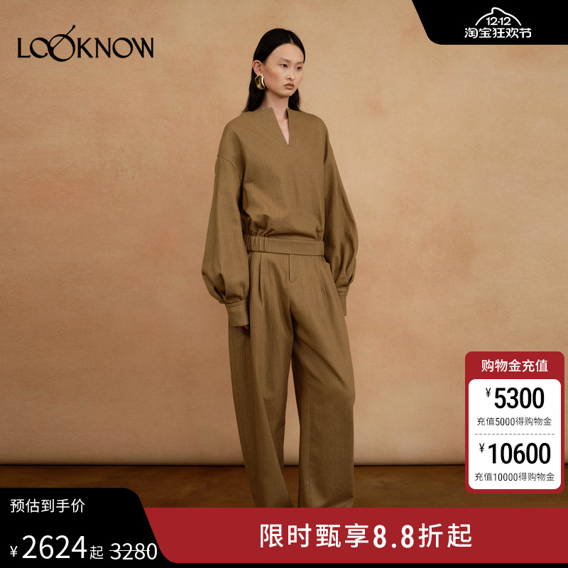 AUTI SEMINARIO X LOOKNOW25秋冬新款花苞袖宽松套头卫衣套装女