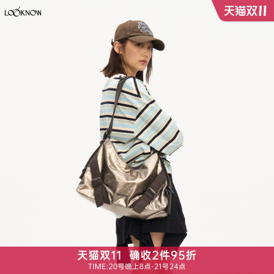 not a fan X LOOKNOW设计师品牌26秋季新品撞色双背单肩斜挎包