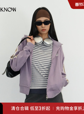 madeinormal X LOOKNOW2025秋冬新品紫色一粒扣插肩袖外套女