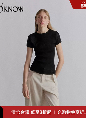 VIKTORIA CHAN设计师品牌LOOKNOW春夏黑色Asti针织T恤