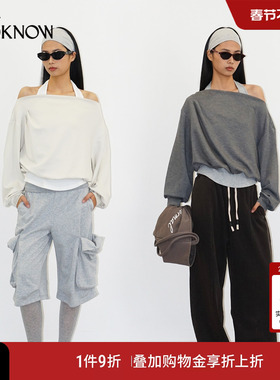 madeinormal x LOOKNOW2026春夏新款假两件挂脖荡领卫衣
