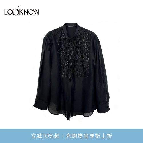jacques wei x LOOKNOW设计师品牌2026春夏新品鳄鱼纹珠绣衬衫