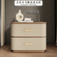 意式 实木床头柜现代简约轻奢高级感网红卧室床边柜 极简2024新款