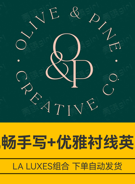 La Luxes组合 流畅手写体+优雅衬线体 creative market 热销字体