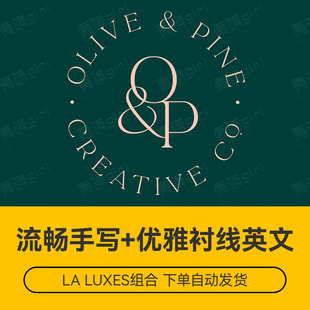 La Luxes组合 流畅手写体+优雅衬线体 creative market 热销字体
