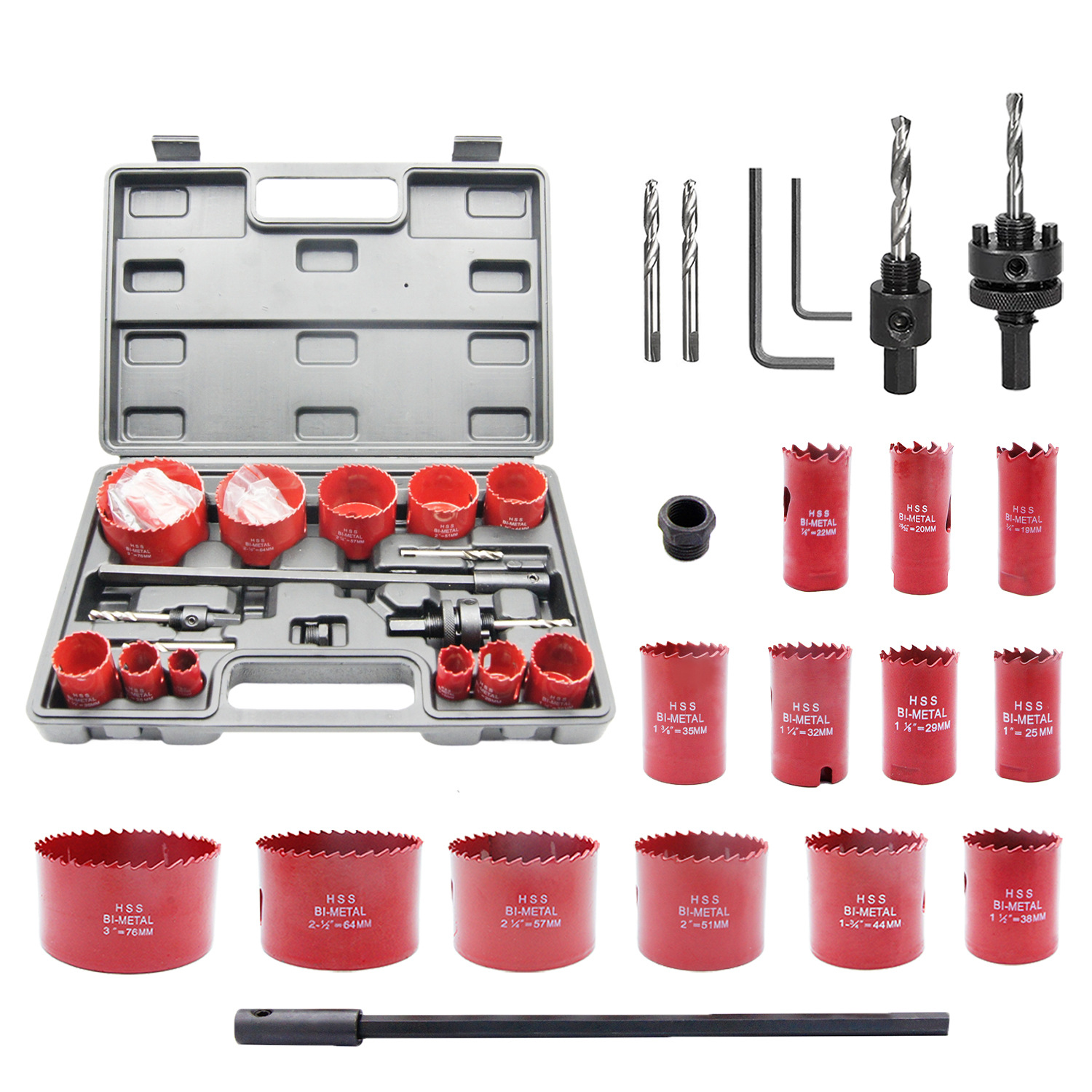 M42双金属开孔器20PCS套装 切割深度38mm,可自由搭配相近尺寸