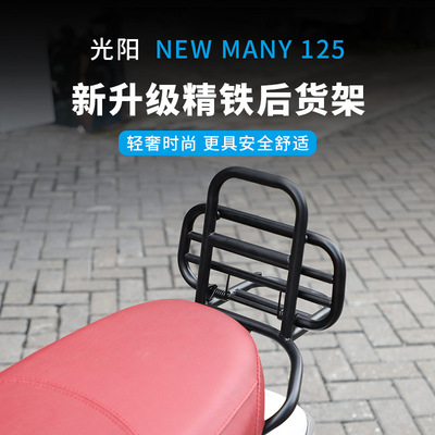 神驼摩配适用于光阳NewMany125带靠背后货架后尾架子碳纤维摩托车