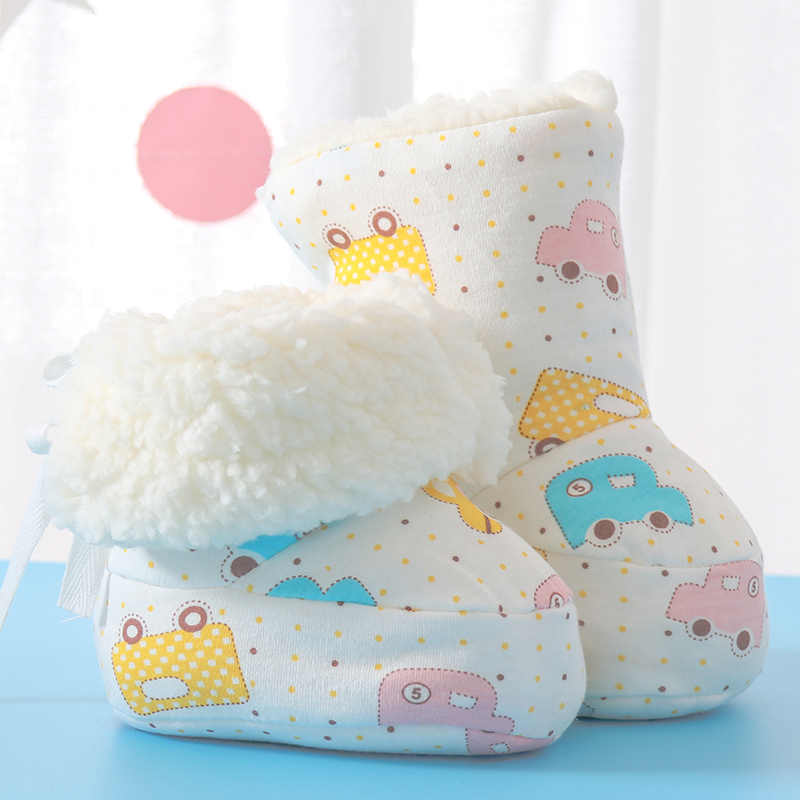 婴儿秋冬长筒棉鞋系带童步裤长袜