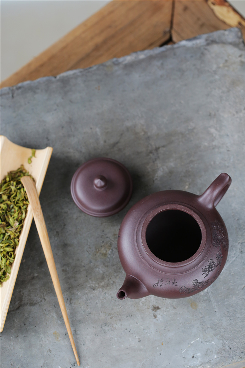 紫砂壶宜兴原矿紫茄泥名家纯全手工劲w松笑樱茶壶泡茶壶冯小莉茶