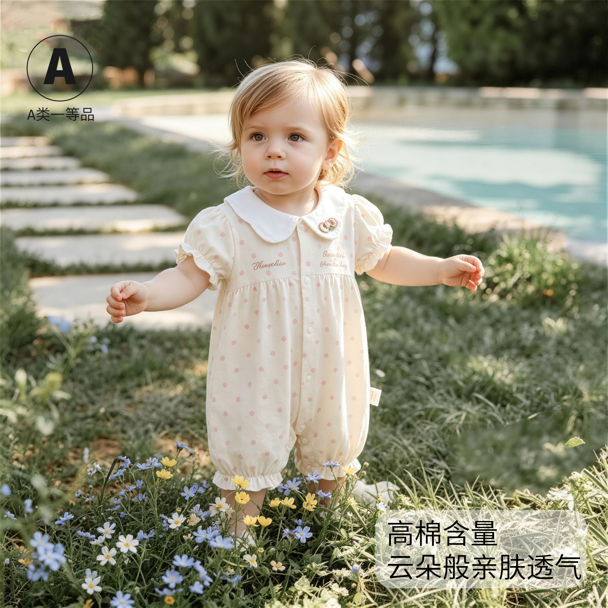 婴儿衣服夏季薄款短袖连体衣