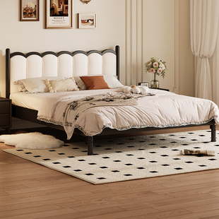 铁艺床悬浮床家用碳素钢悬空床架2026新款奶油风软包铁架床双人床