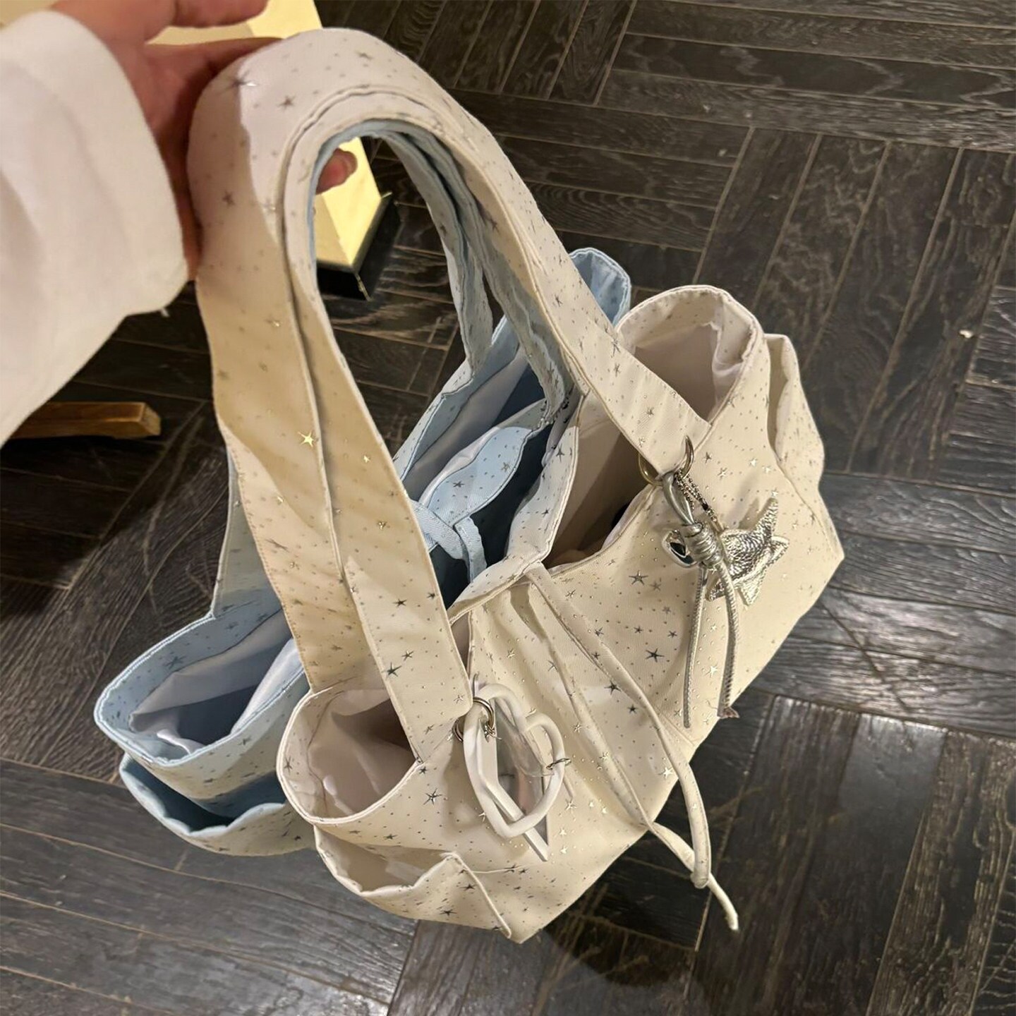 韩系星星帆布包包女2026新款慵懒风大容量通勤休闲百搭单肩托特包