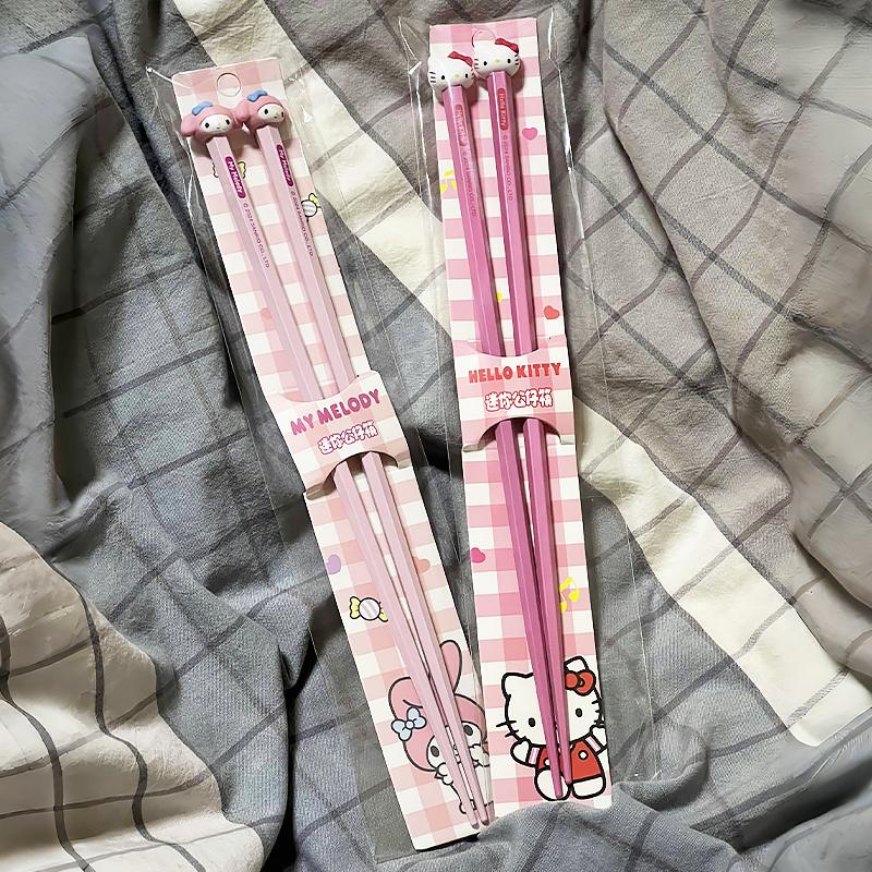 哈喽Kaity猫美乐蒂筷子家用儿童可爱高档抗菌防霉单人装食品级新