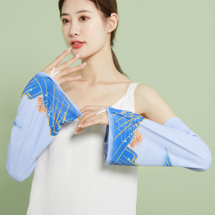 宽松冰丝防晒袖 夏季 喇叭大码 套女款 防紫外线护臂手套 手袖 开车冰袖