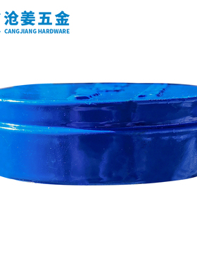 蓝色消防管封头/沟槽盲板/水管堵板管堵镀锌水管卡箍堵头DN50-300