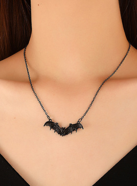 欧美锁骨链镀银气质朋克蝙蝠女